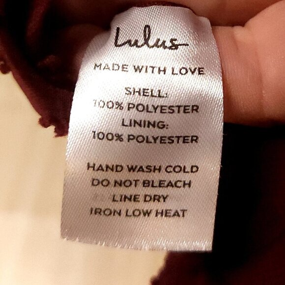 Lulus Red Maroon Womens Swiss Dot Short Sleeve Wrap Midi Dress Medium - Picture 10 of 10